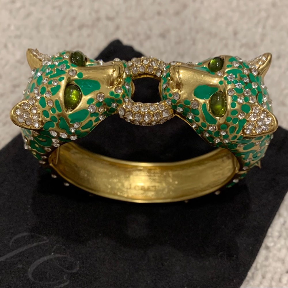 🤩 J.Crew Leopard Pave Bangle Bracelet w/ Crystals